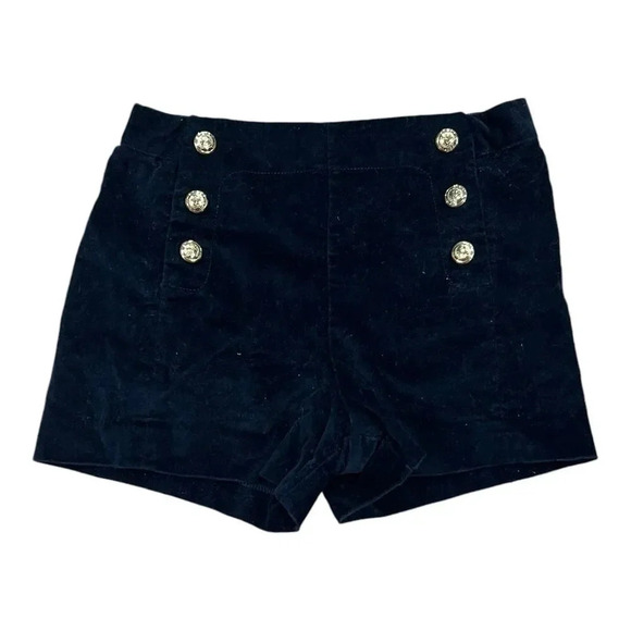 Jacadi Paris Navy Blue Velvet Sailor Shorts Girls 5 - Picture 1 of 3